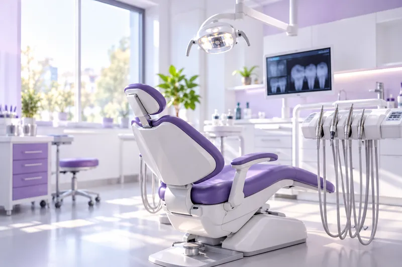 A bright dental treatment room